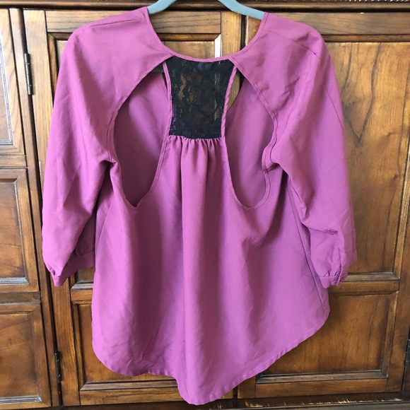 Sparkle and Fade Cut Out Back Blouse - Picture 2 of 2